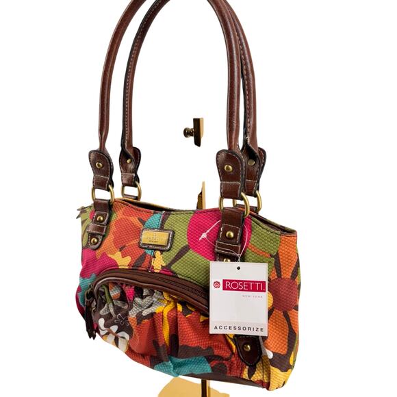 Rosetti Eden Floral Mini Shopper Bag Brown Handles Boho Retro Y2K shoulder bag - Picture 6 of 10